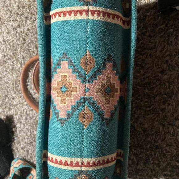 Wrangler Southwestern Small Crossbody Tote Bag Green Western WG2203-8120S STQ - Picture 12 of 12